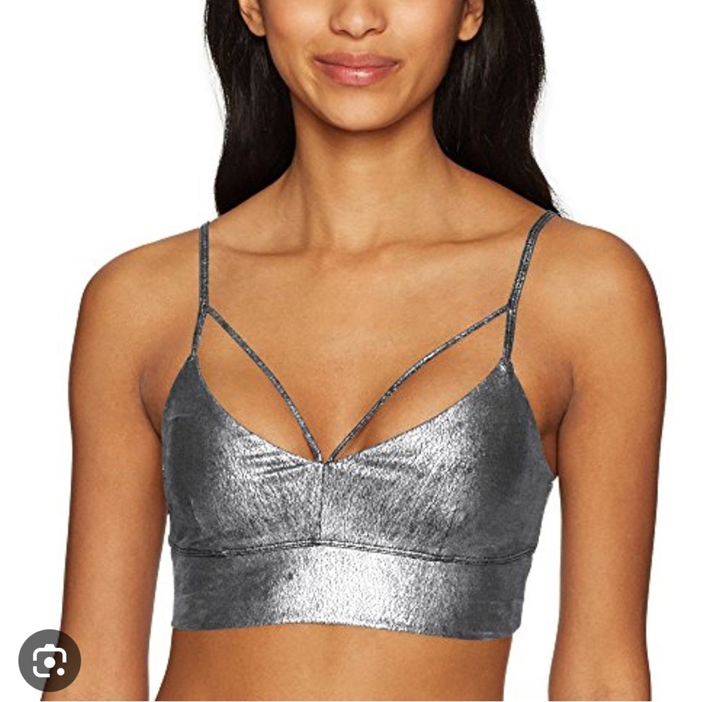 ALO Yoga Silver Strappy Bra
